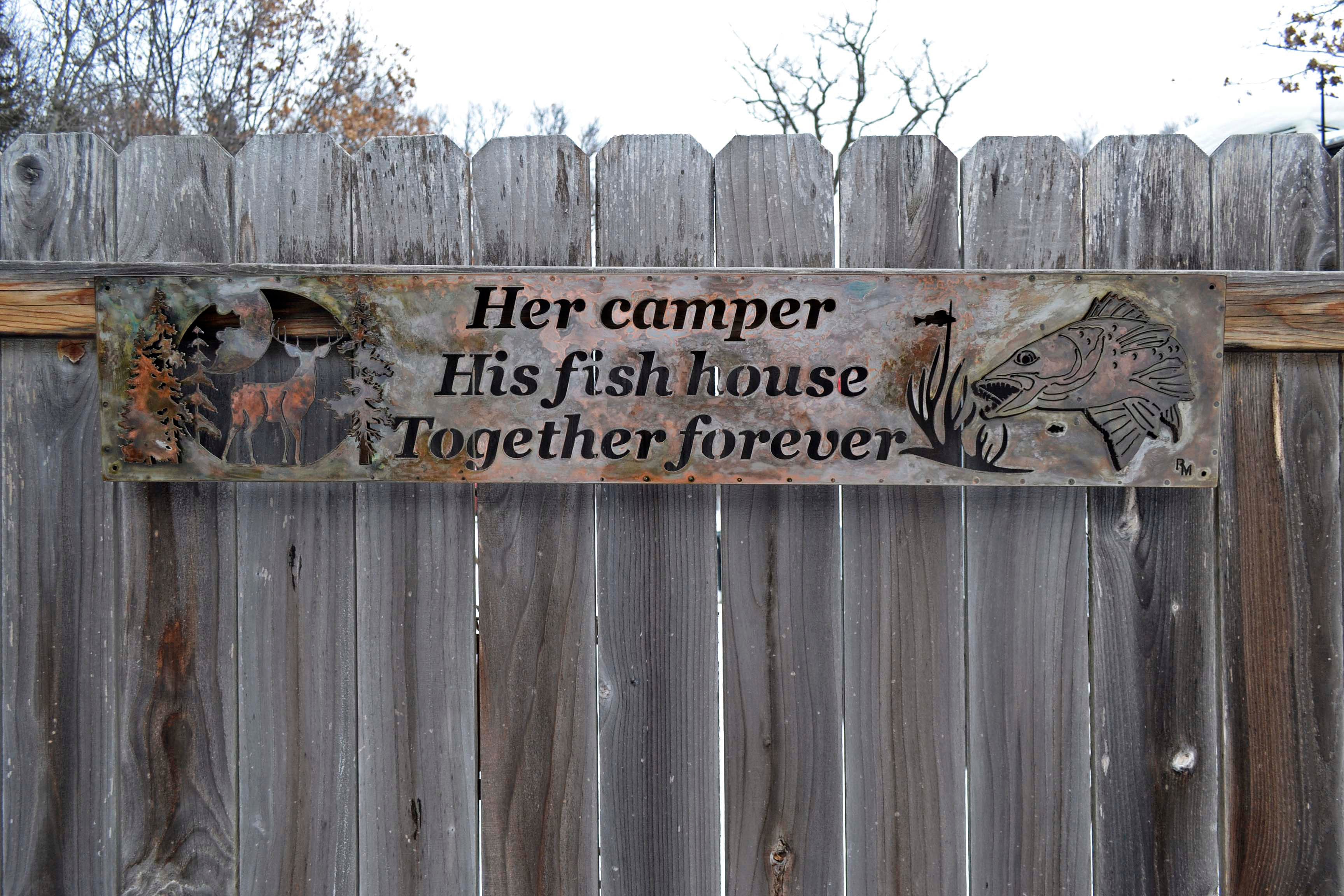 Custom Sign - 3D Framed Lighted - Deer & Walleye