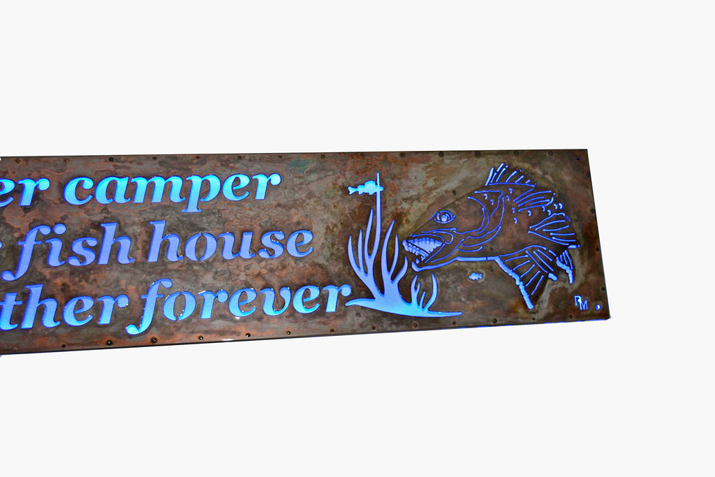 Custom Sign - 3D Framed Lighted - Deer & Walleye