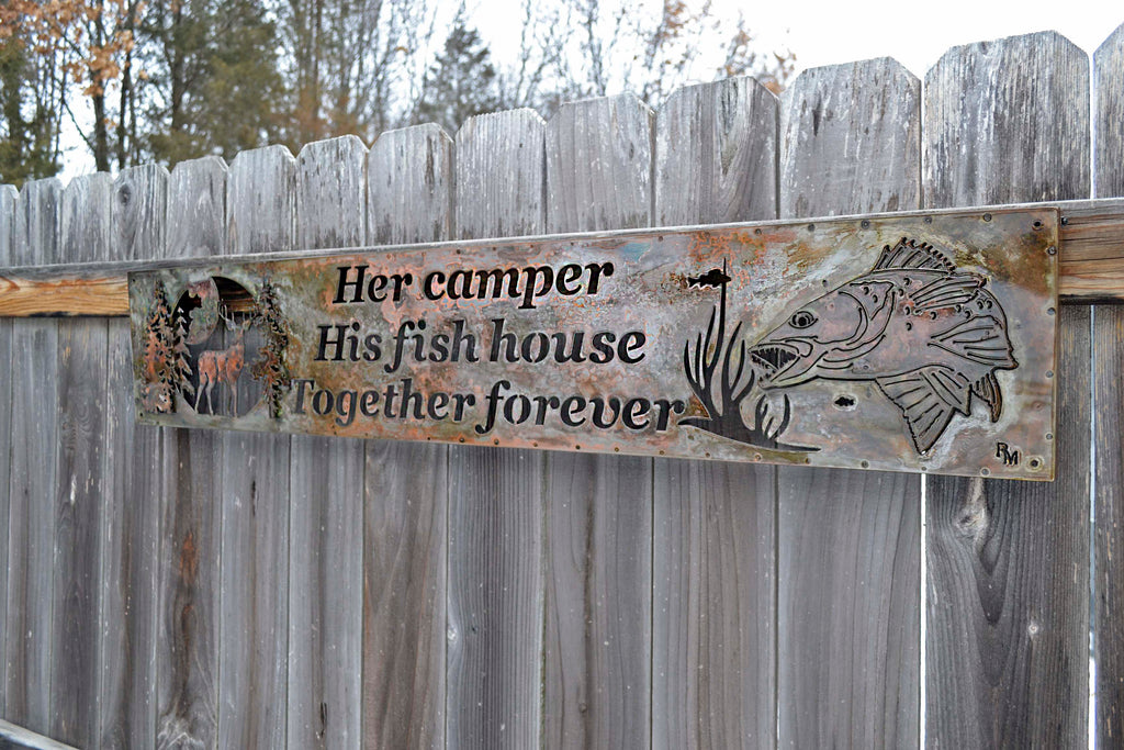 Custom Sign - 3D Framed Lighted - Deer & Walleye