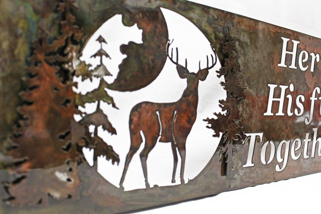 Custom Sign - 3D Framed Lighted - Deer & Walleye