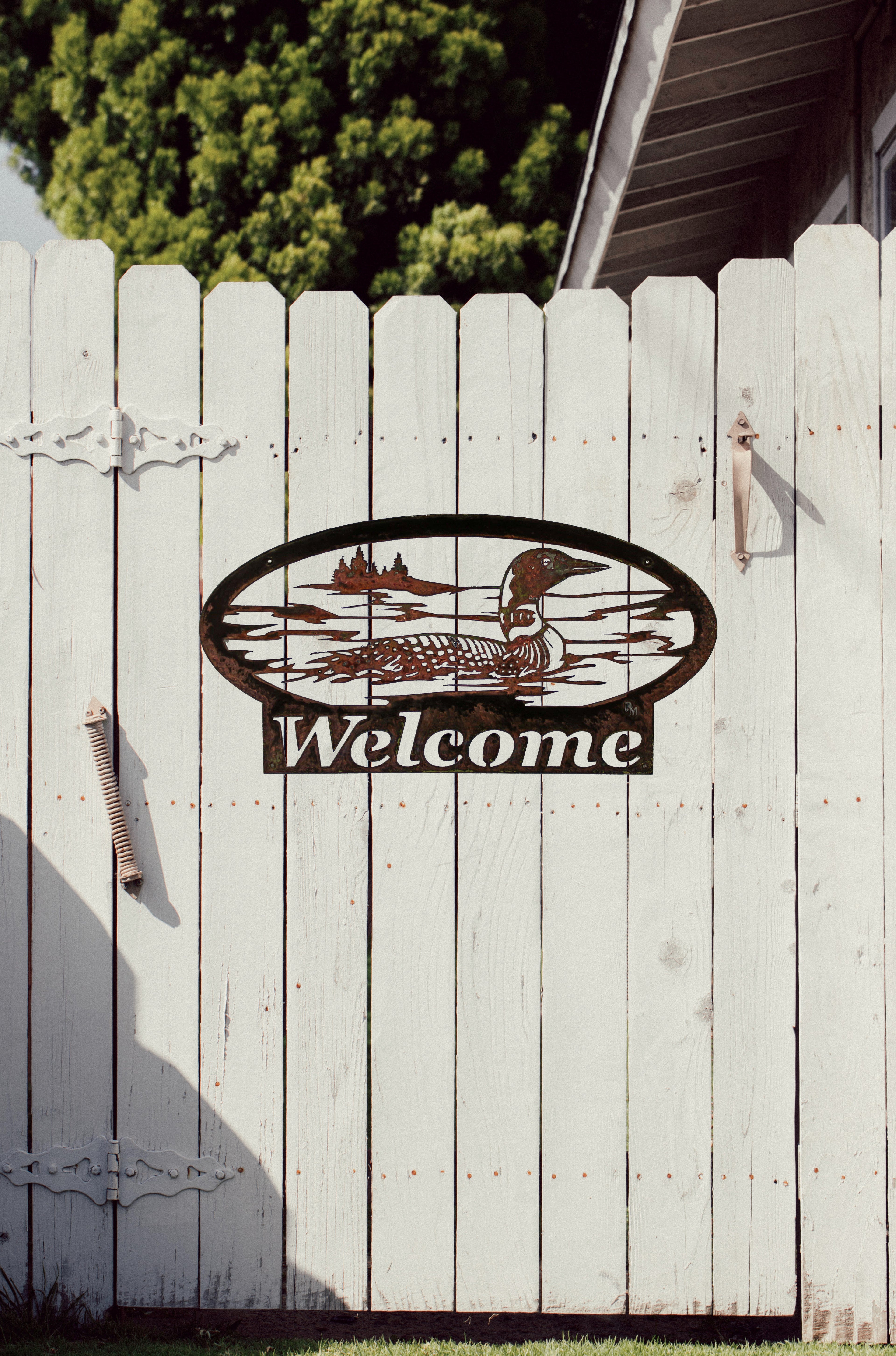 Metal Loon Welcome Sign for Cabin Decor Loon Wall Art for Lake House and Loon Lovers