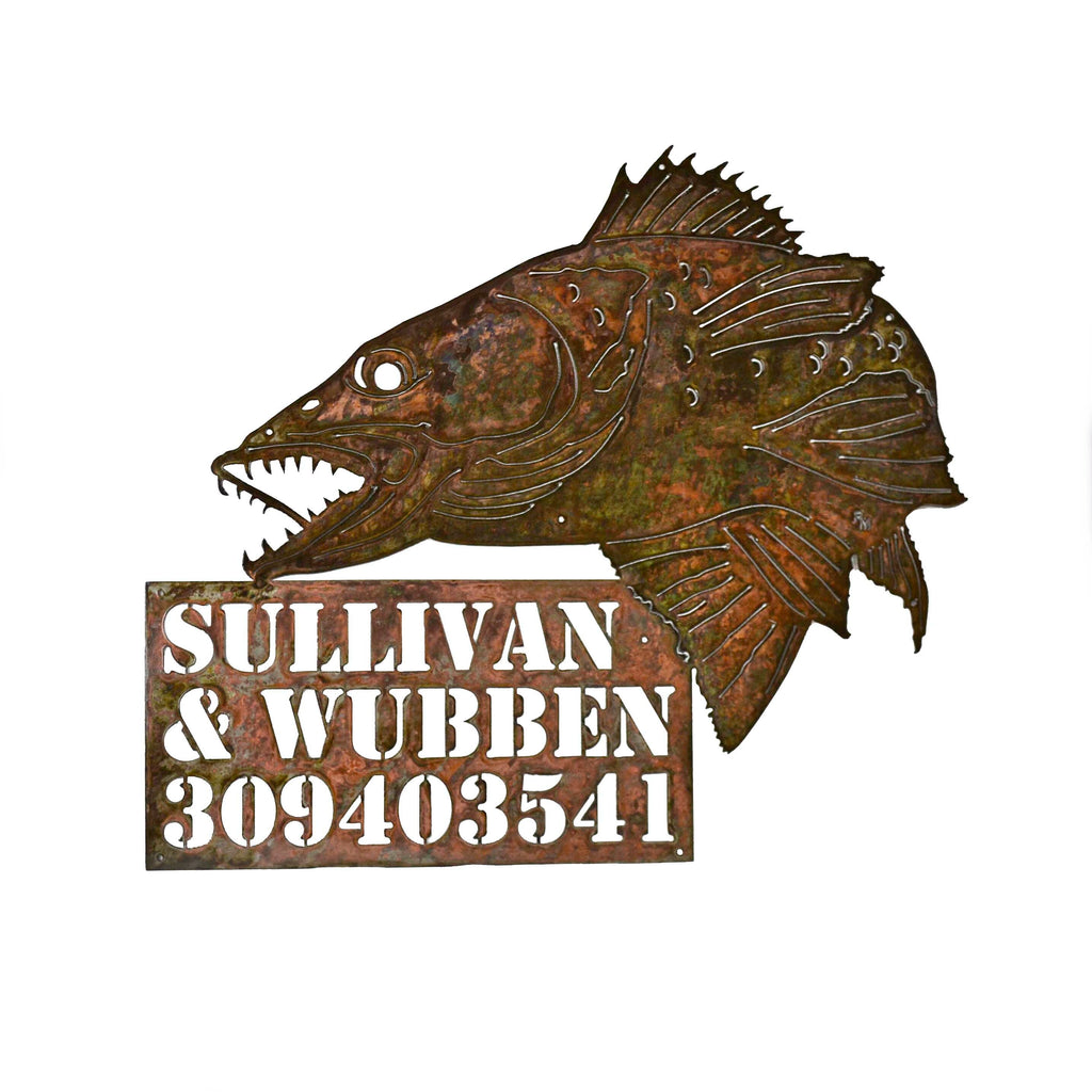 Custom Fish Sign w/ Name & #'s