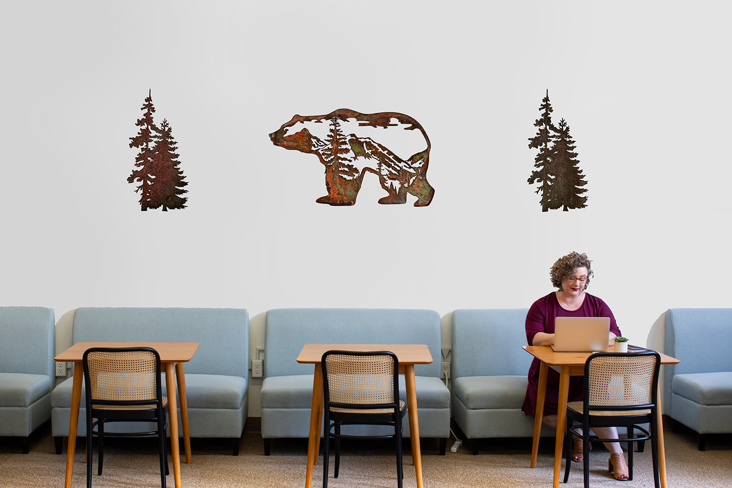 Bear w/ Mountain Scene