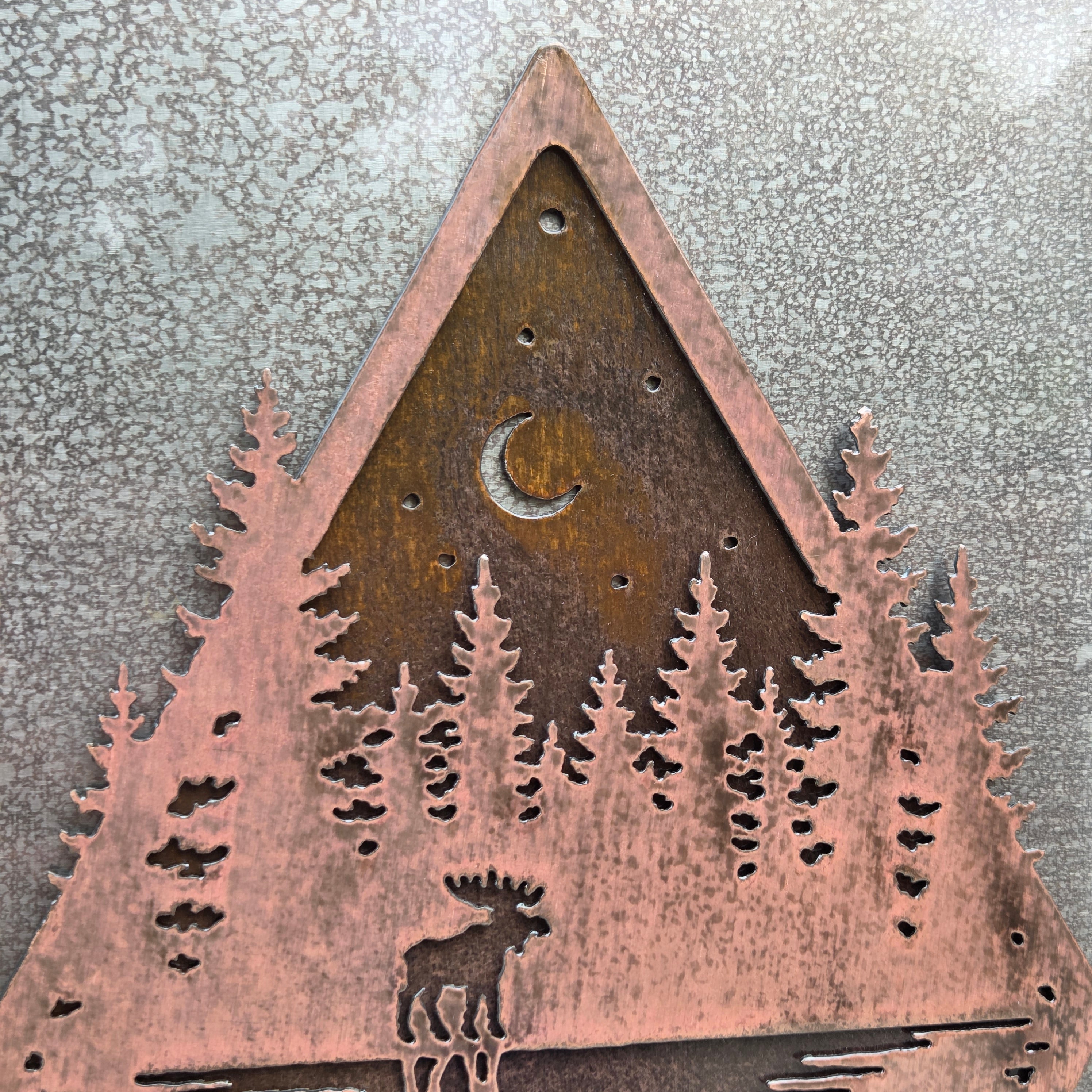 Northwoods Reflection Copper Patina Metal Wall Art