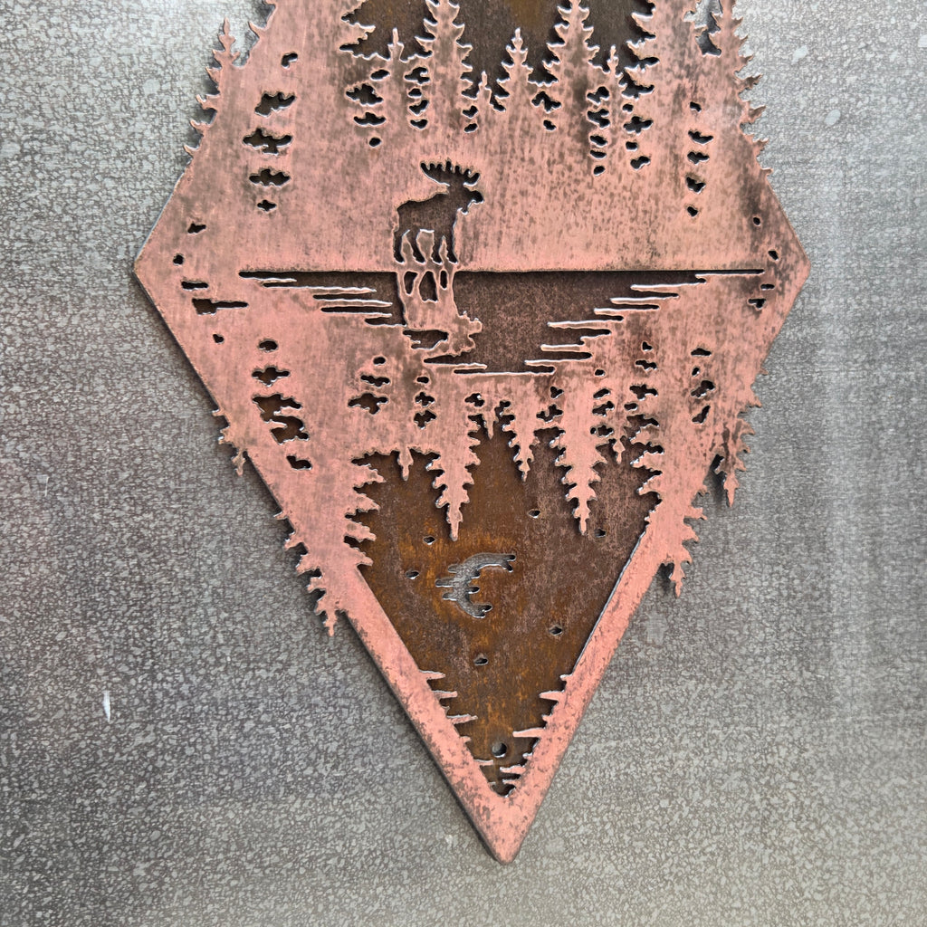 Northwoods Reflection Copper Patina Metal Wall Art