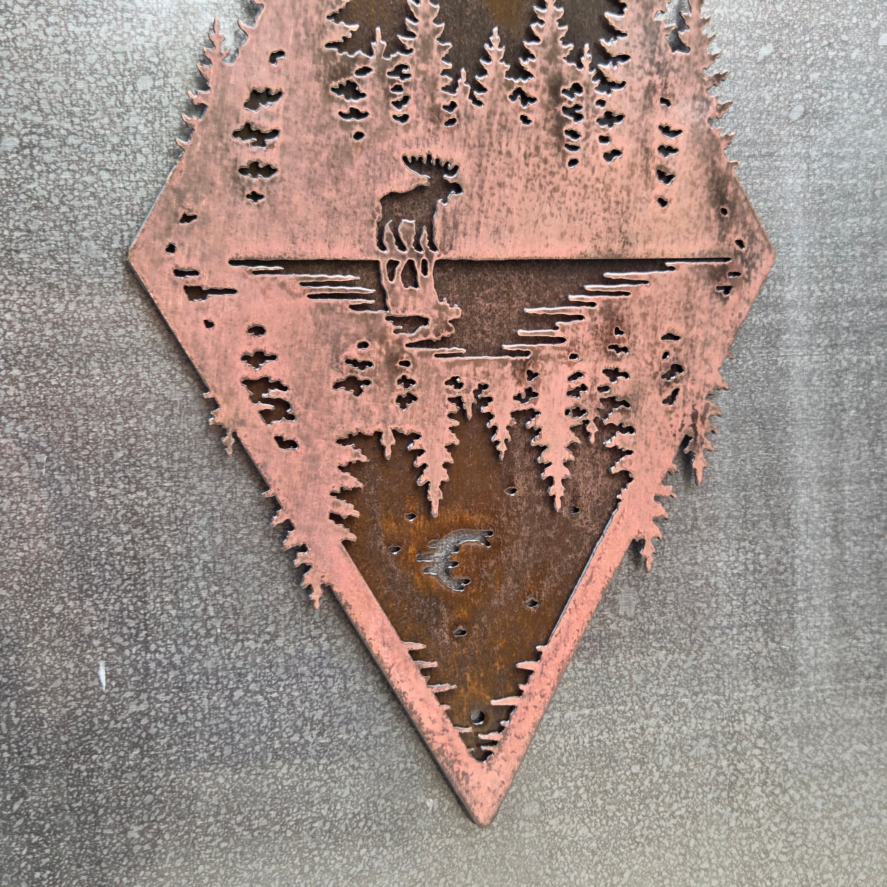 Northwoods Reflection Copper Patina Metal Wall Art