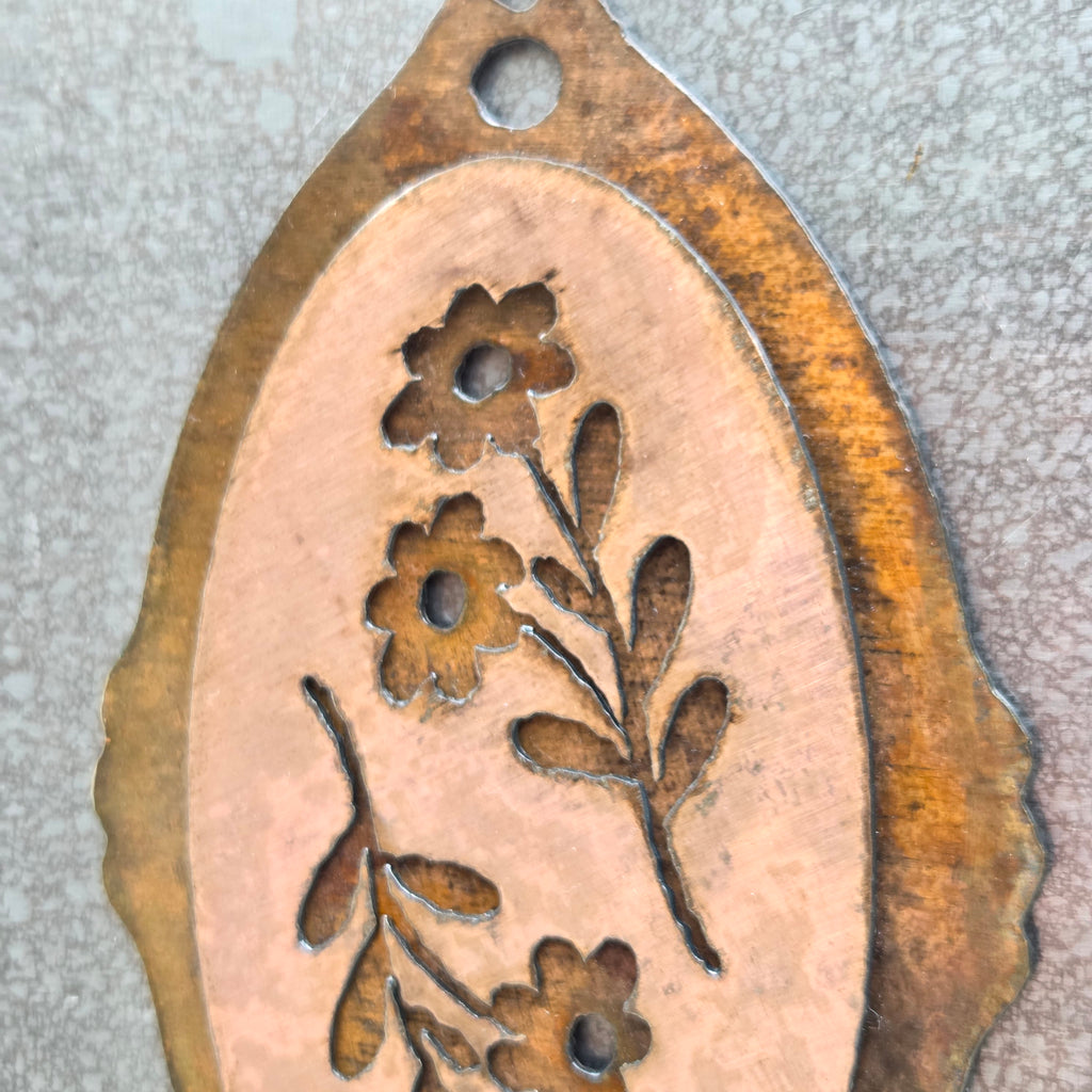 Wildflower Meadow Copper Patina Metal Wall Art