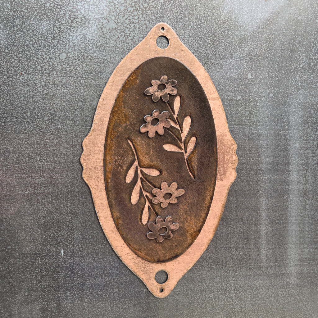 Wildflower Meadow Copper Patina Metal Wall Art