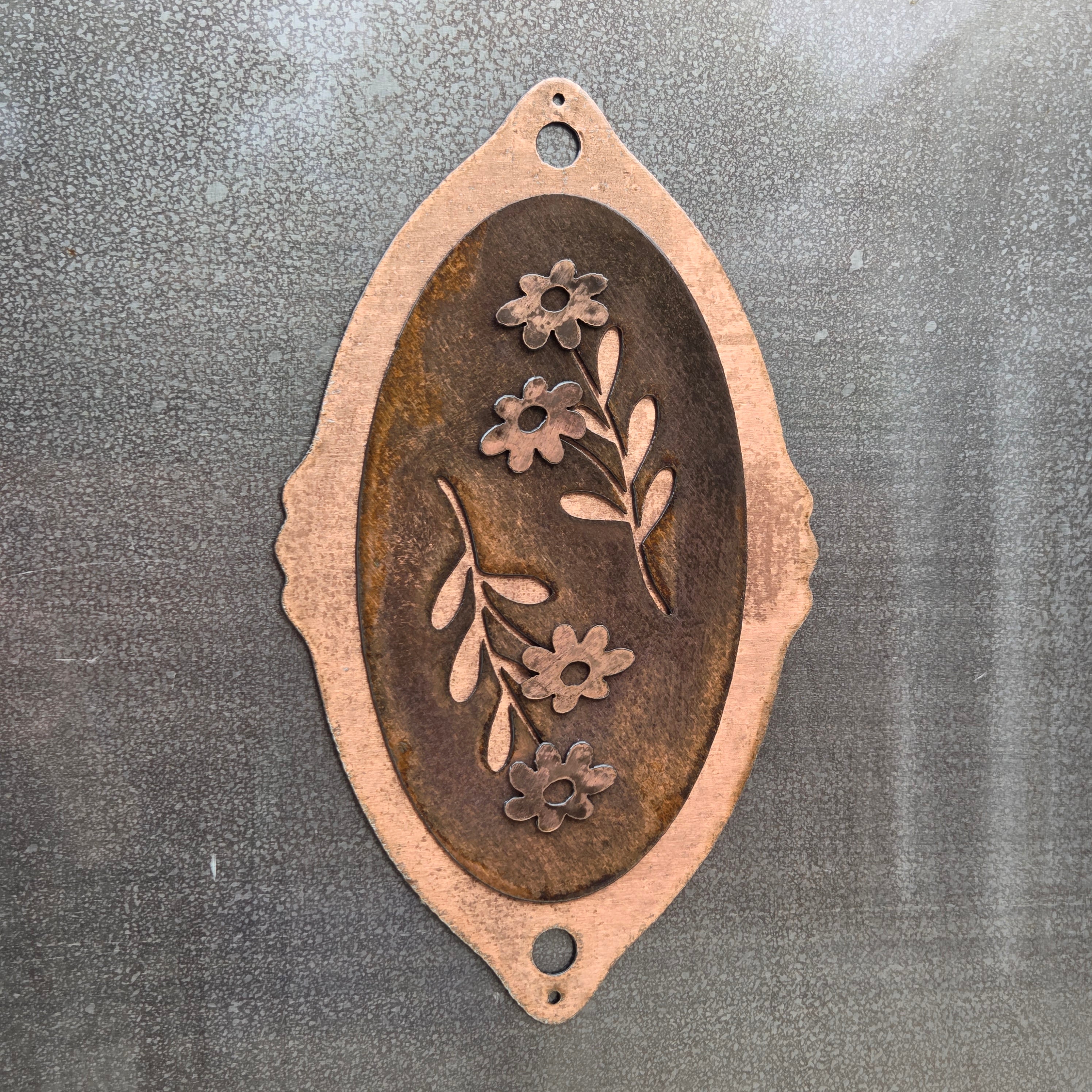 Wildflower Meadow Copper Patina Metal Wall Art
