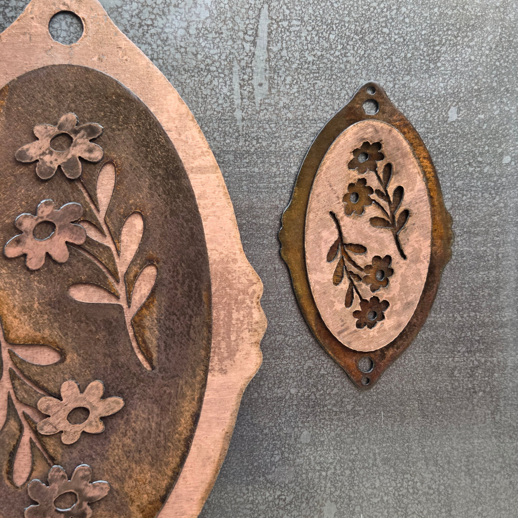 Wildflower Meadow Copper Patina Metal Wall Art