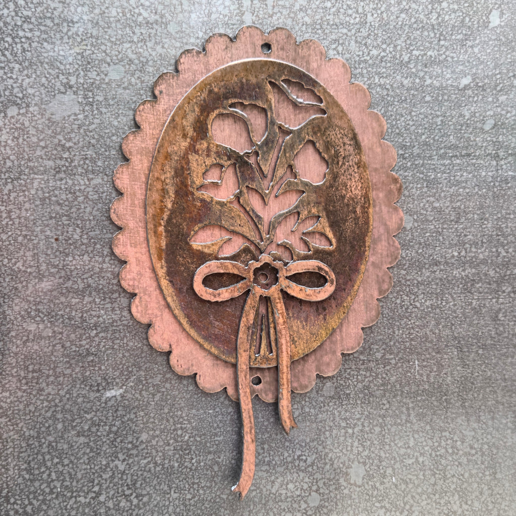 Cottage Bouquet Copper Patina Metal Wall Art