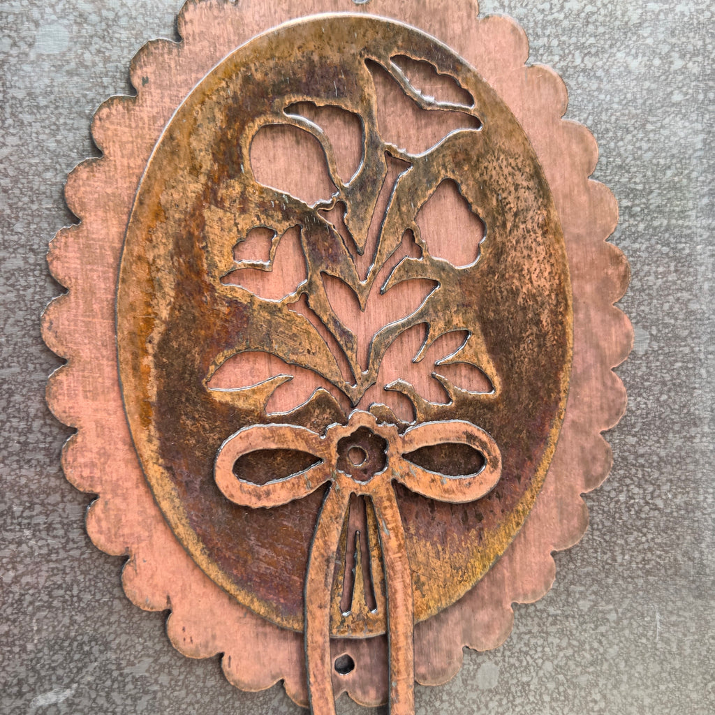 Cottage Bouquet Copper Patina Metal Wall Art