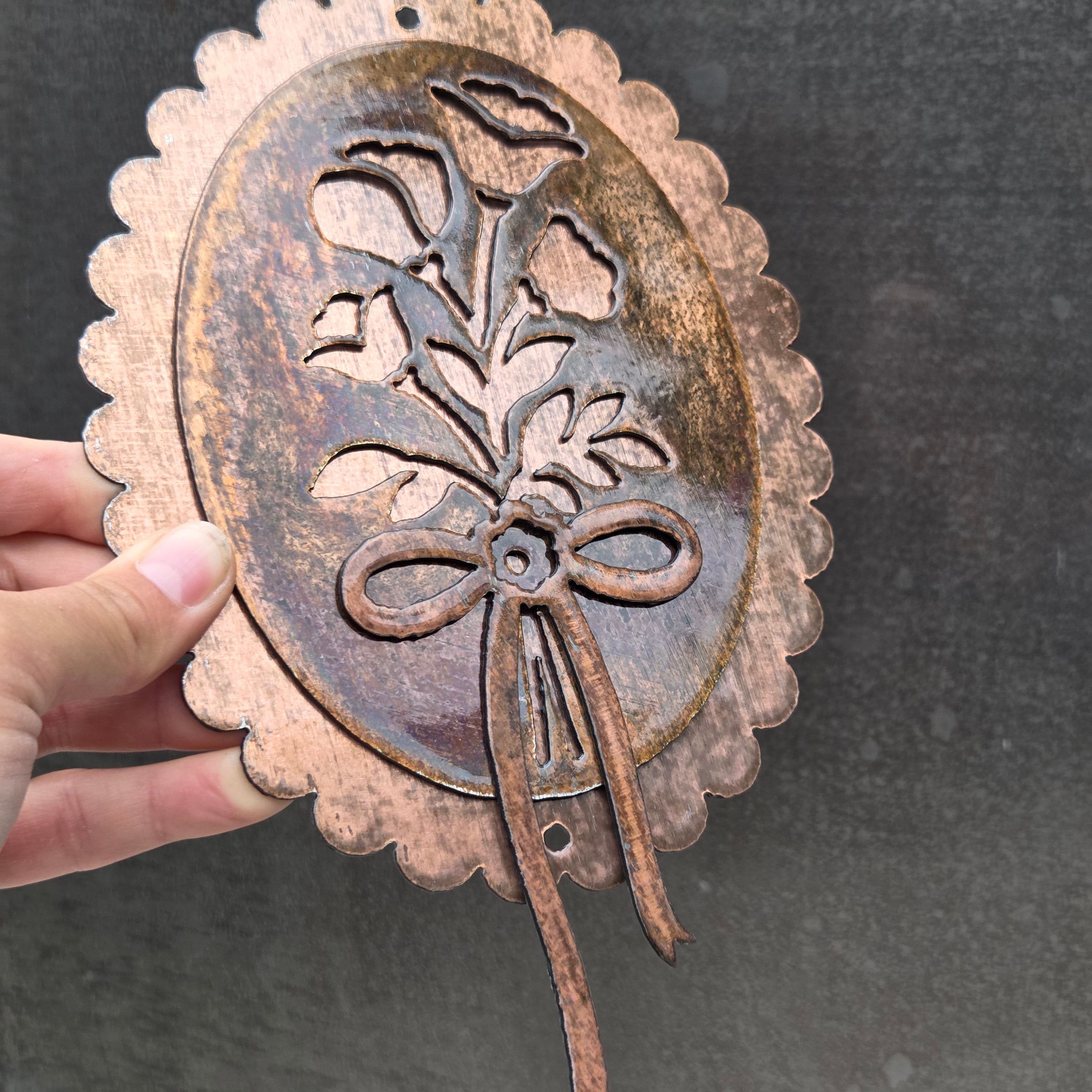Cottage Bouquet Copper Patina Metal Wall Art