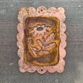 Scalloped Wildflower Copper Patina Metal Wall Art