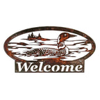 Metal Loon Welcome Sign for Cabin Decor Loon Wall Art for Lake House and Loon Lovers