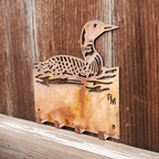 Copper Patina Loon Key Hook for Cabin Entryway Loon Wall Art and Rustic Loon Decor