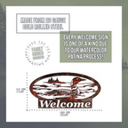Metal Loon Welcome Sign for Cabin Decor Loon Wall Art for Lake House and Loon Lovers