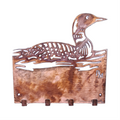 Copper Patina Loon Key Hook for Cabin Entryway Loon Wall Art and Rustic Loon Decor
