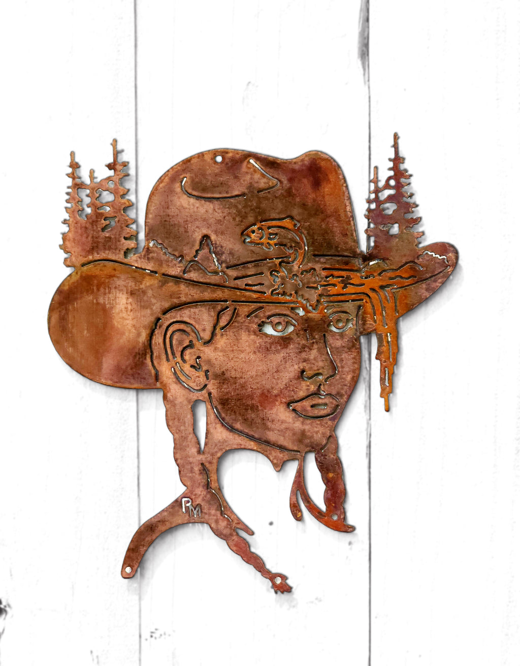 Girly Cowboy Hat w/ Fish & Nature Scene - Super Sale