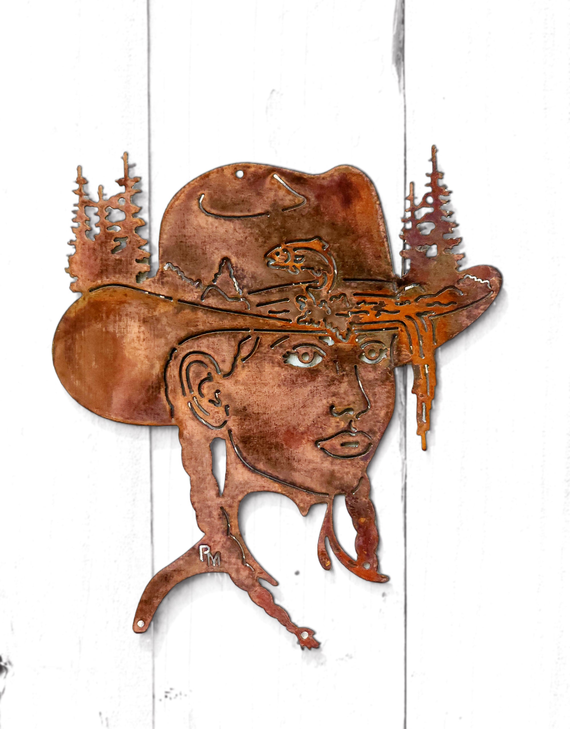 Girly Cowboy Hat w/ Fish & Nature Scene - Super Sale