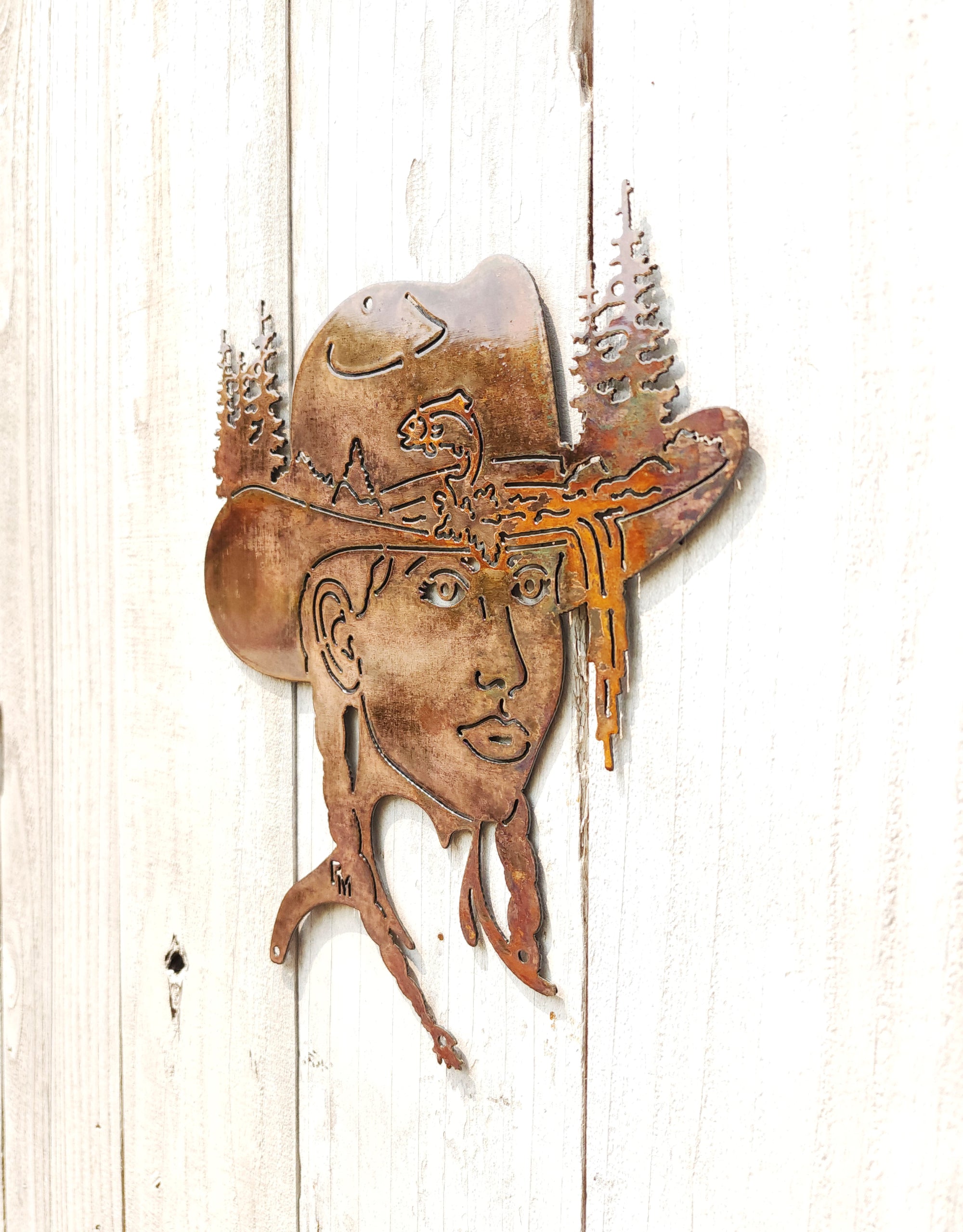 Girly Cowboy Hat w/ Fish & Nature Scene - Super Sale