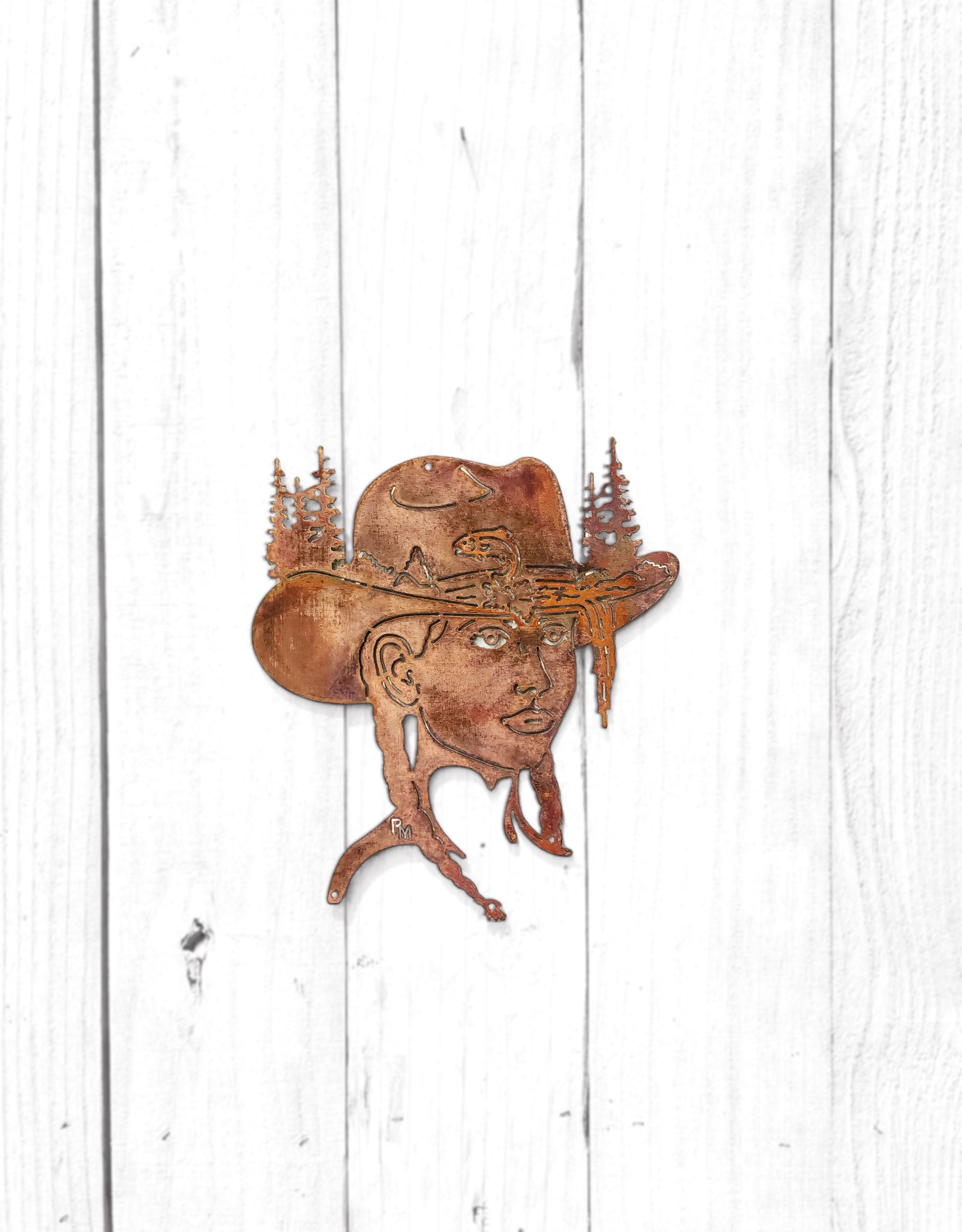 Girly Cowboy Hat w/ Fish & Nature Scene - Super Sale