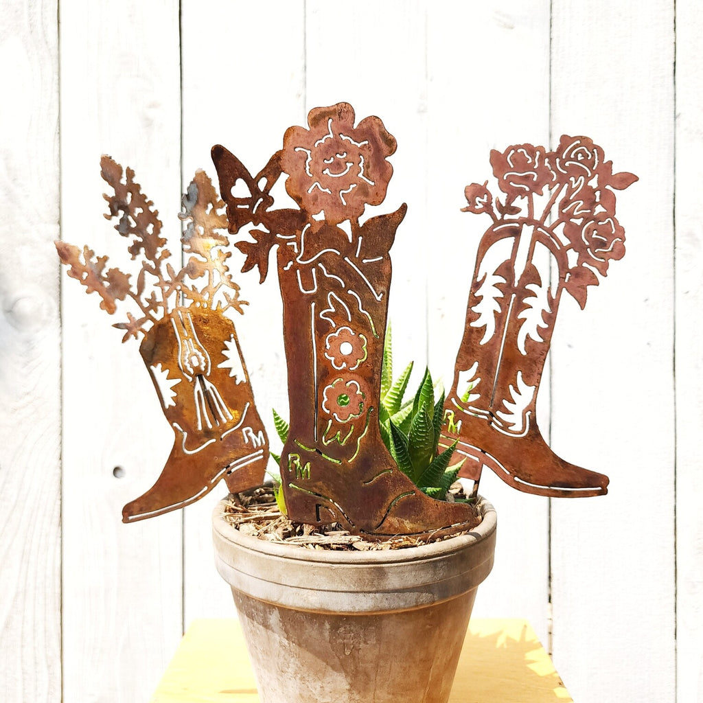 Cowboy Boot Stake Set
