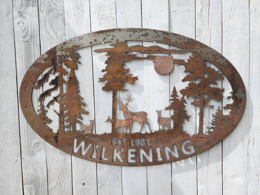 Last Name Deer Sign w/ Est. Date