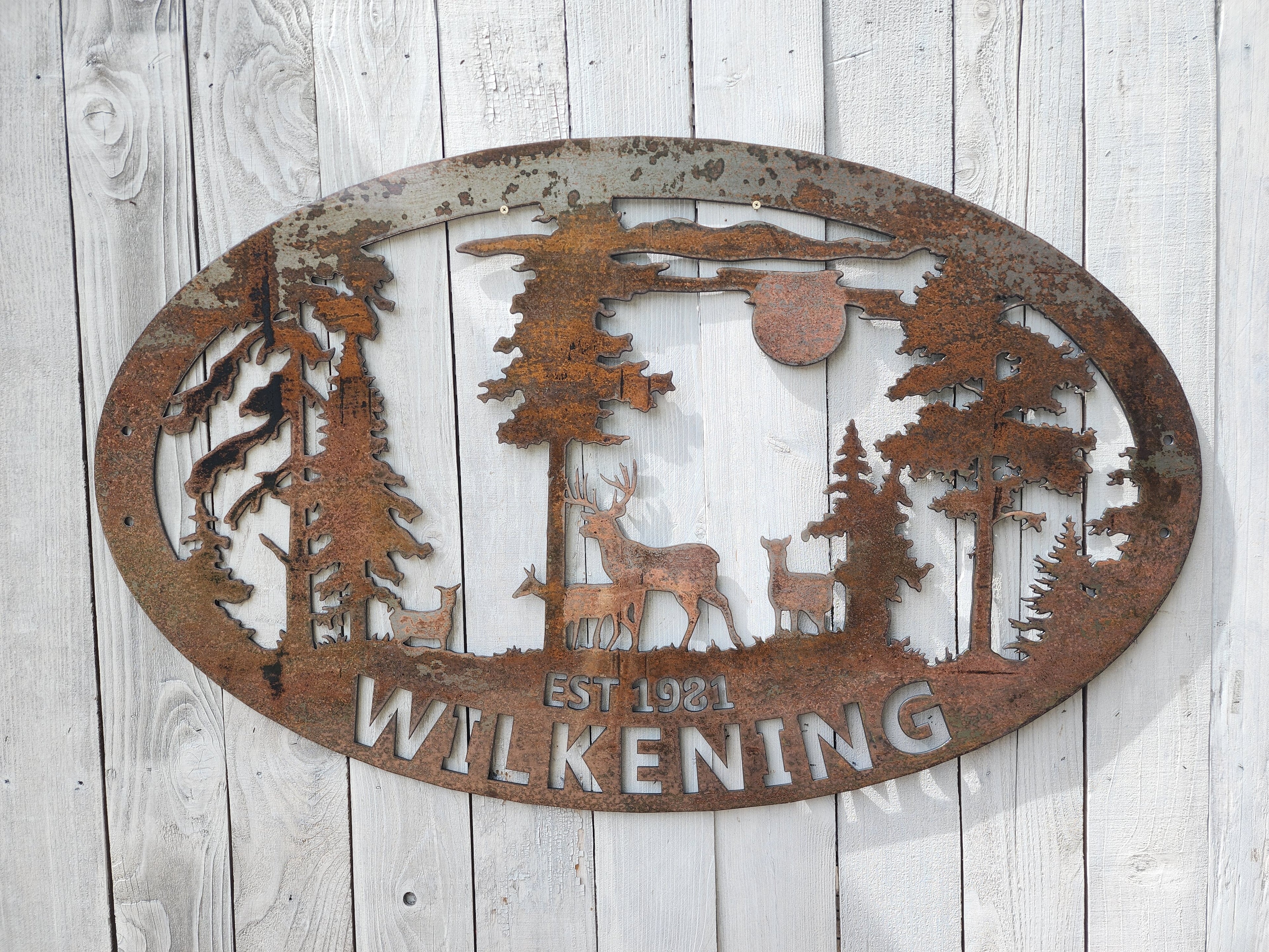 Last Name Deer Sign w/ Est. Date