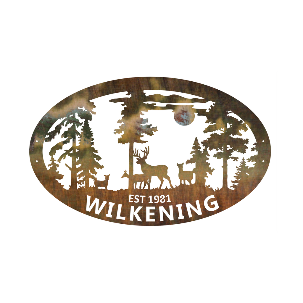 Last Name Deer Sign w/ Est. Date