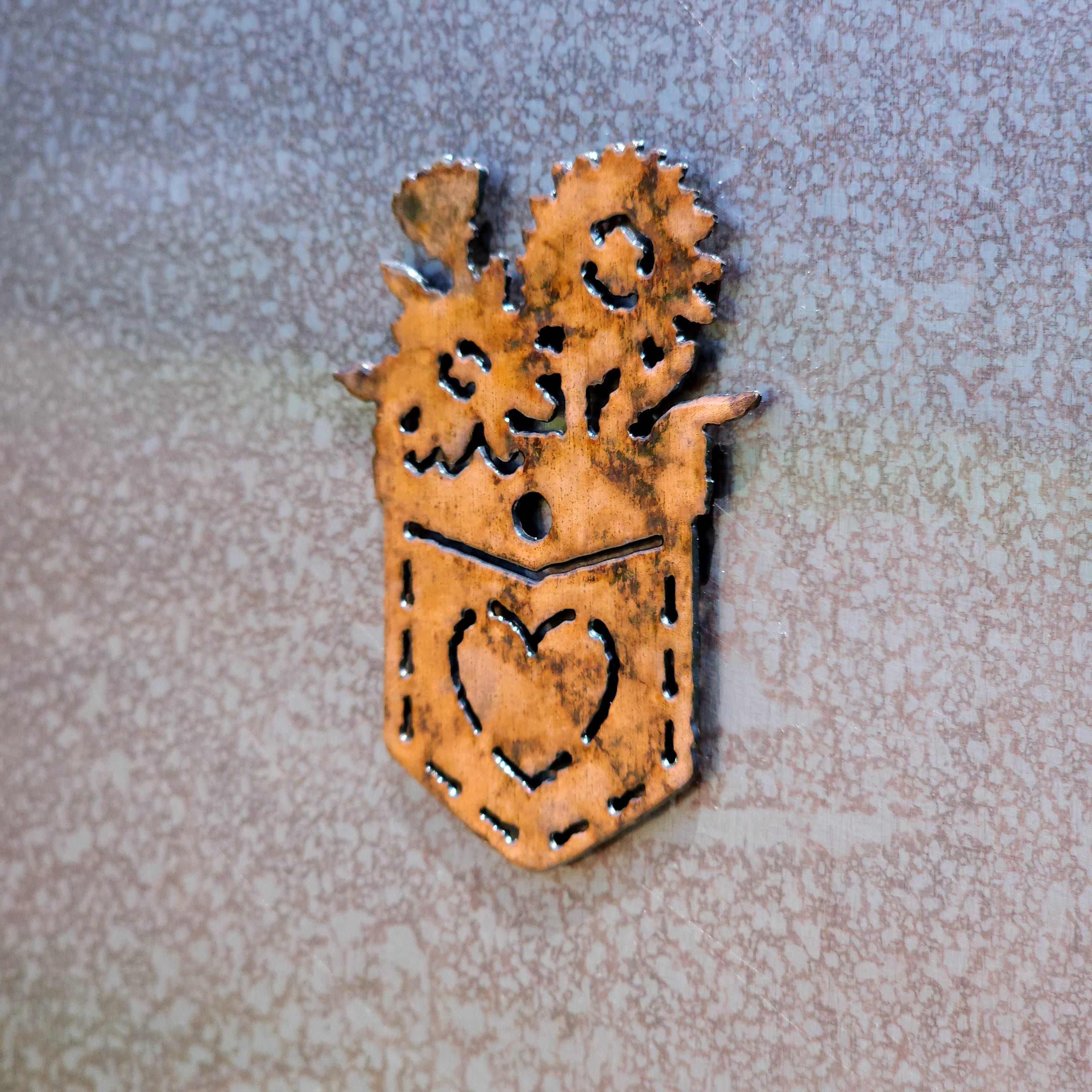 Heart Flower Pocket Magnet