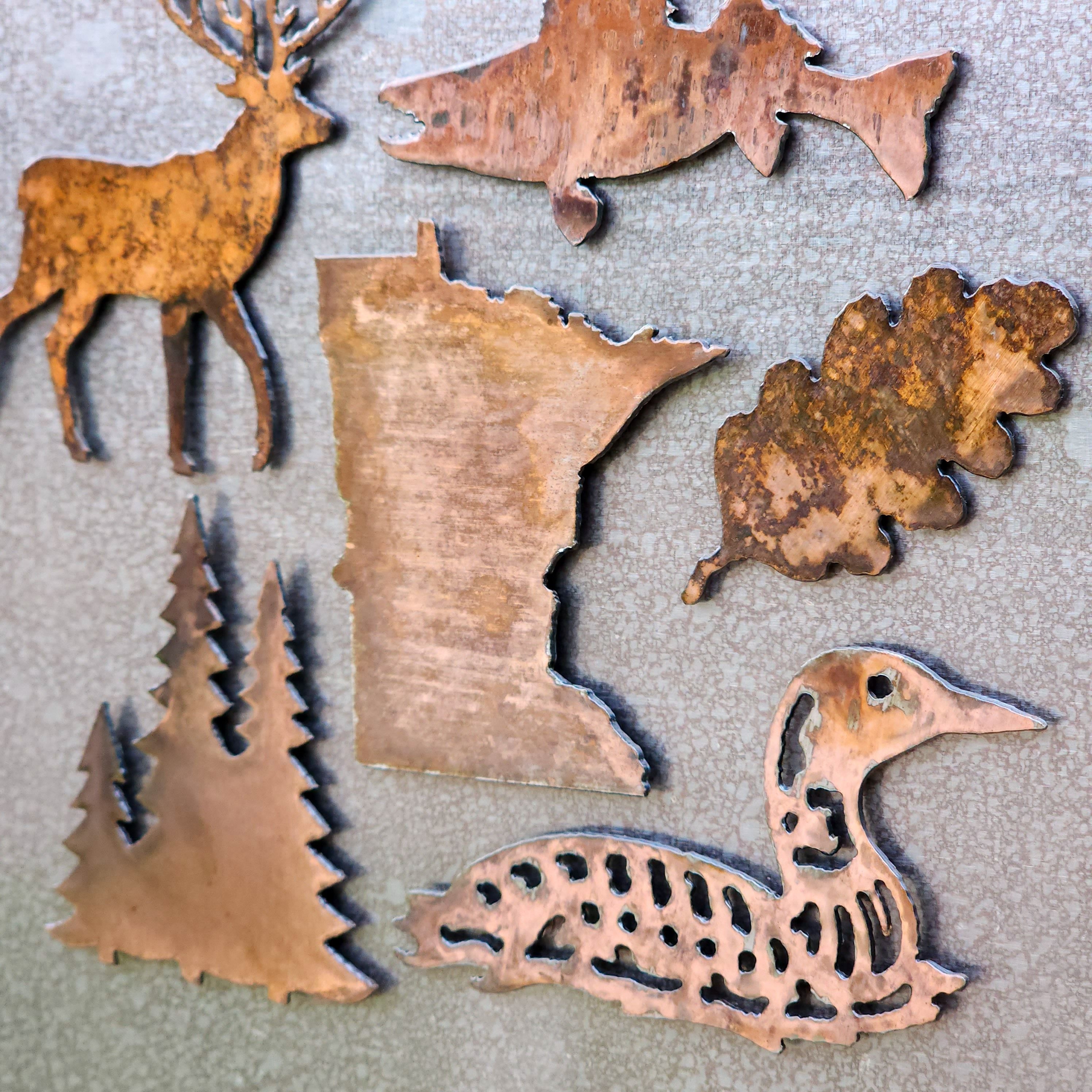 Copper Patina Loon Magnet for Cabin Decor Loon Art for Kitchen and Loon Lovers
