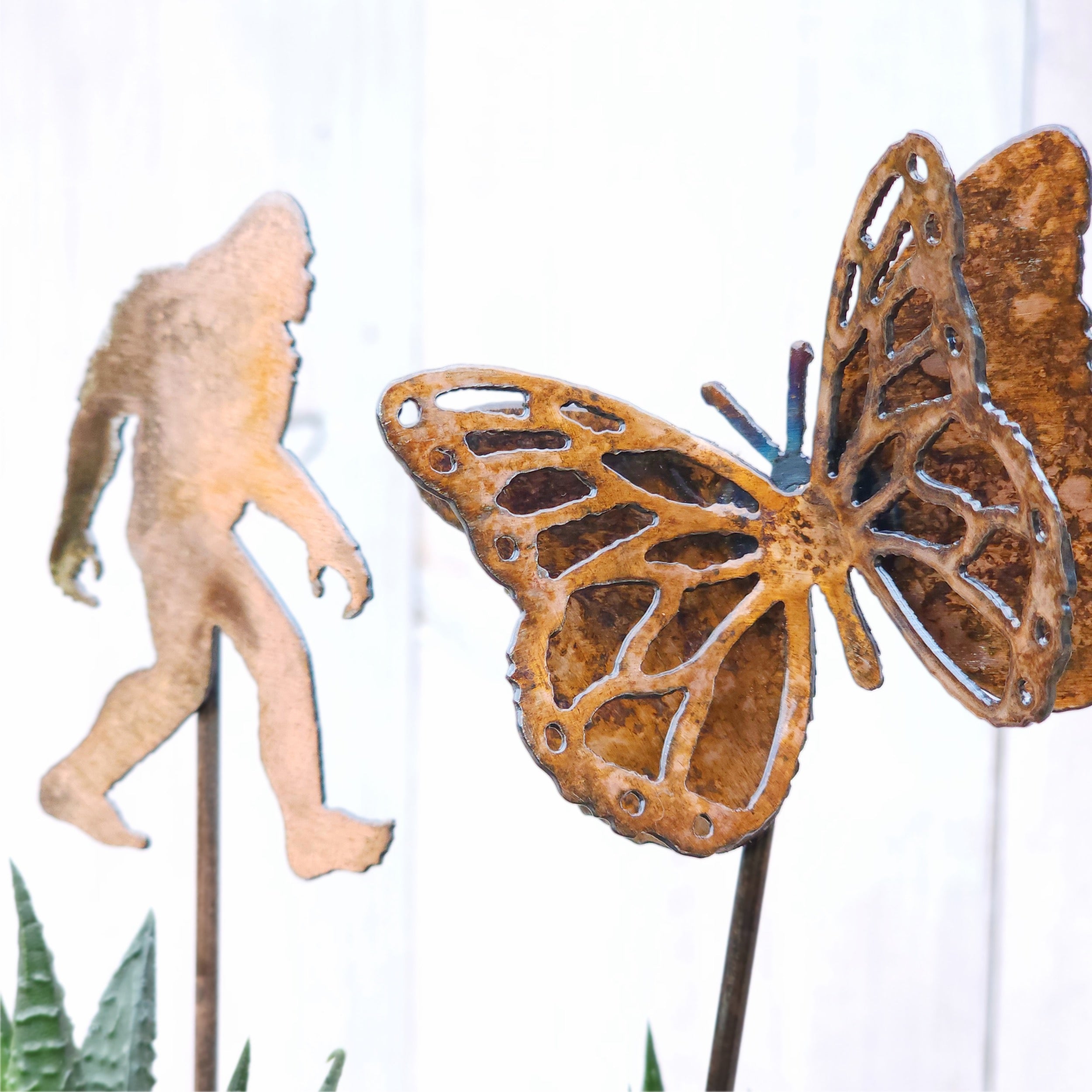 Small Yeti & Monarch Butterfly Stake Set