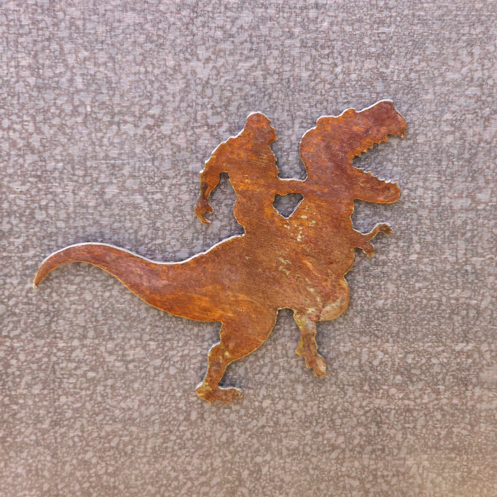 Sasquatch Riding T-Rex Magnet