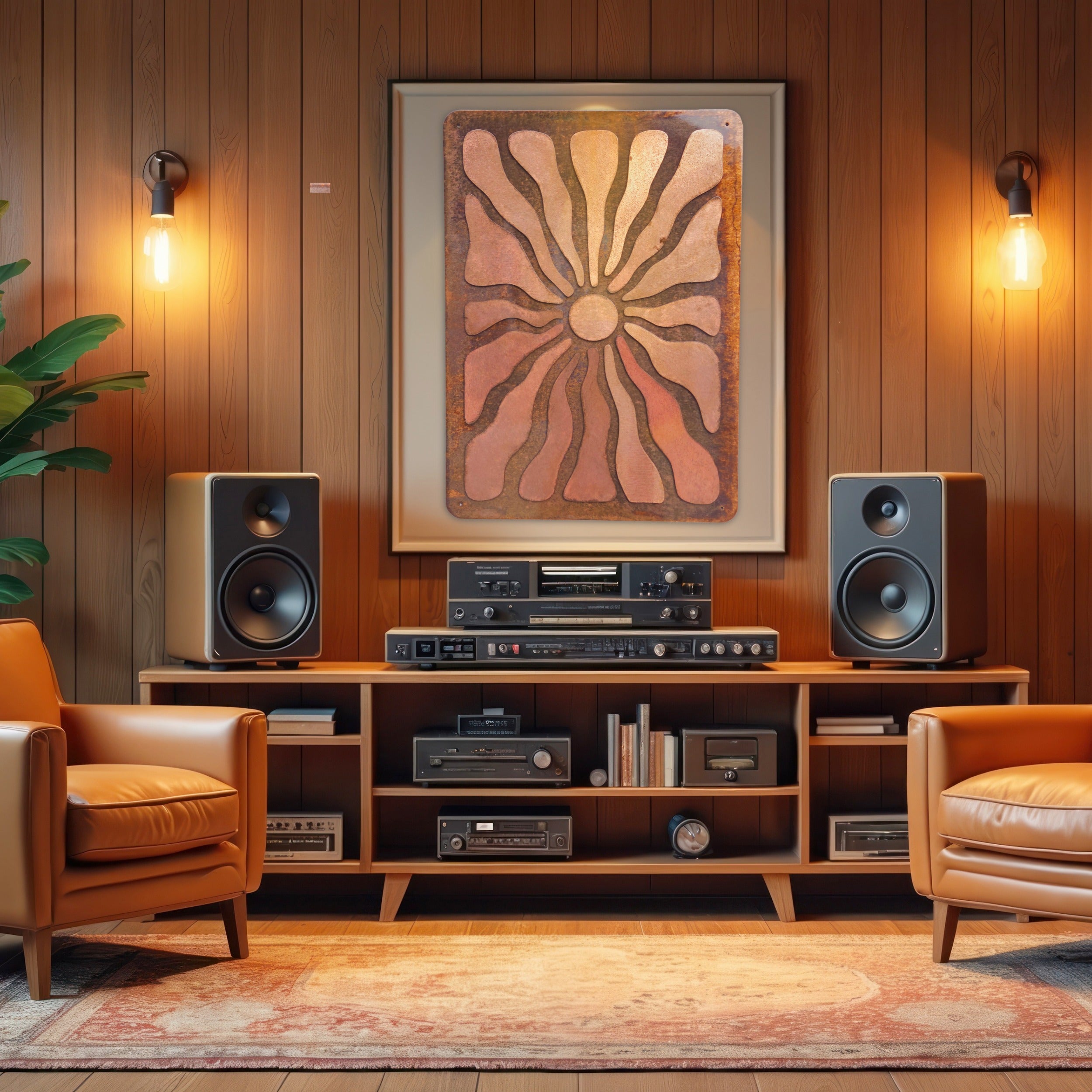 Cocoa Beach Layered Copper Gallery Wall Art