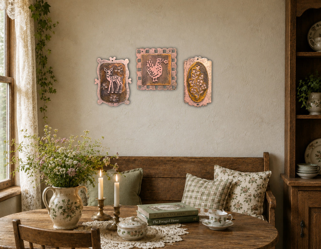 Cottage Hen Copper Patina Metal Wall Art