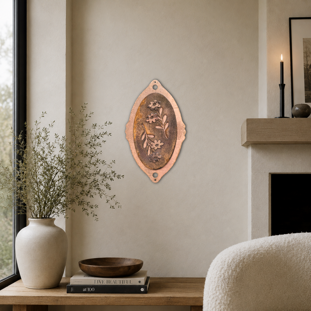 Wildflower Meadow Copper Patina Metal Wall Art